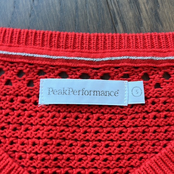 PEAK PERFORMANCE -OPEN KNIT LIGHTWEIGHT COTTON SWEATER SMALL - Picture 2 of 6